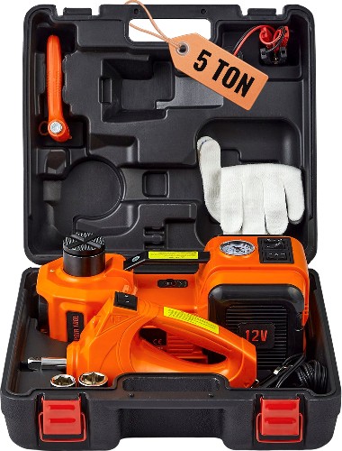 Orange 5-Ton Steel Hydraulic Jack kit