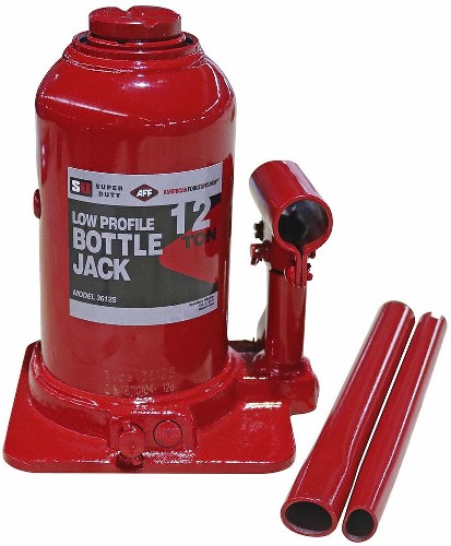 Red 12-Ton Steel Manual Bottle jack