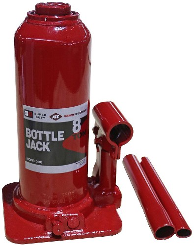 Red 8-Ton Steel Manual Bottle jack