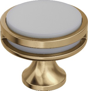 Oberon 1-3/8-in Champagne Bronze/Frosted Acrylic Round Contemporary Cabinet Knob