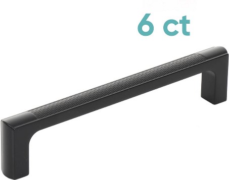 Bryna 5-1/16-in , 128mm Center to Center Matte Black Rectangular Bar Drawer Pull 6 -Pack
