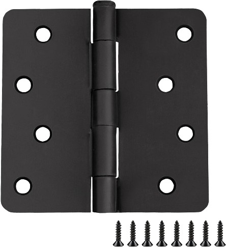4-in H x 1/4-in Radius Matte Black Butterfly Interior/Exterior Door Hinge 10 -Pack