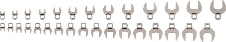 30 -Piece Set SAE and Metric Crowfoot Open end Wrench (no case)