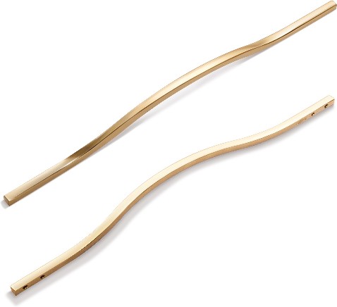 11-3/8-in or 12-5/8-in , 288mm or 320mm Center to Center Light Brushed Brass Adjustable Dual Mount Arch Handle Drawer Pull 6 -Pack