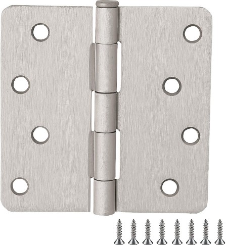 4-in H x 1/4-in Radius Satin Nickel Butterfly Interior/Exterior Door Hinge 10 -Pack
