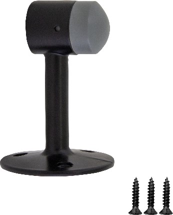 2-1/5-in Black Floor Door Stop 2 -Pack