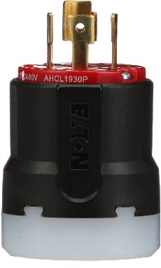 Arrow Hart 30-Amp 3-phase 277/480v NEMA L19-30p 4-wire Industrial Locking Plug, Red