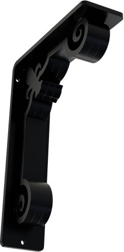 Fluer de lis 5.5-in x 2-in x 8-in Black Wrought iron Countertop support bracket