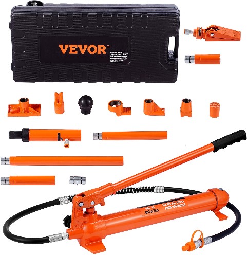 Orange 10-Ton Steel Hydraulic Jack kit