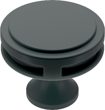Oberon 1-3/8-in Matte Black Round Contemporary Cabinet Knob