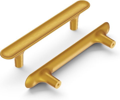 Maven 3-3/4-in , 96mm Center to Center Brushed Golden Brass Rectangular Handle Drawer Pull