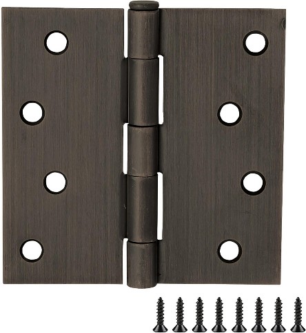 4-in H Square Oil Rubbed Bronze Butterfly Interior/Exterior Door Hinge 10 -Pack