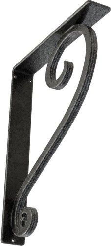 Edwards 12-in x 2-in x 15-in Gray Wrought iron Countertop support bracket