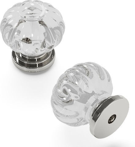 Crystal Palace 1-1/8-in Crysacrylic with Polished Nickel Round Contemporary Cabinet Knob 10 -Pack