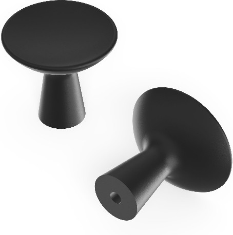 Maven 1-1/4-in Matte Black Round Modern Cabinet Knob