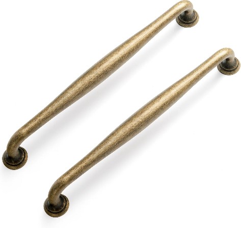 7-9/16-in , 192mm Center to Center Antique Brass Novelty Handle Drawer Pulls 6 -Pack