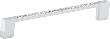 Merritt 5-1/16-in , 128mm Center to Center Chrome and Crystal Rectangular Handle Drawer Pull