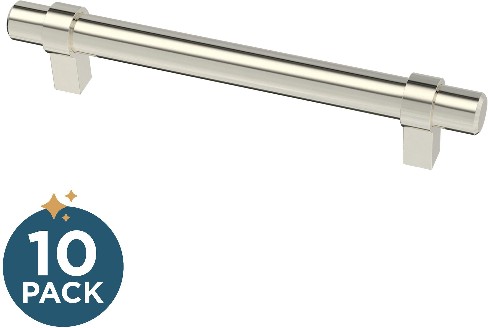 Simple Wrapped Bar 5-1/16-in , 128mm Center to Center Stainless Steel Rectangular Bar Drawer Pull 10 -Pack