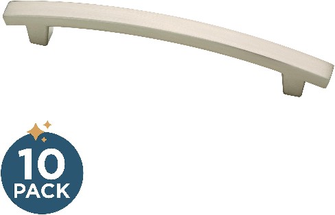 Pierce 5-in , 128mm Center to Center Satin Nickel Arch Bar Drawer Pull 10 -Pack