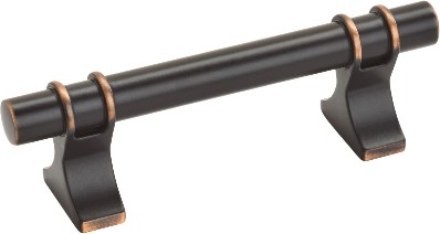 Davenport 3-in , 76mm Center to Center Oil-Rubbed Bronze Cylindrical Bar Drawer Pull