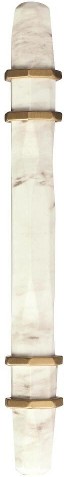 Carrione 6-5/16-in , 160mm Center to Center Marble White and Golden Champagne Cylindrical Bar Drawer Pull
