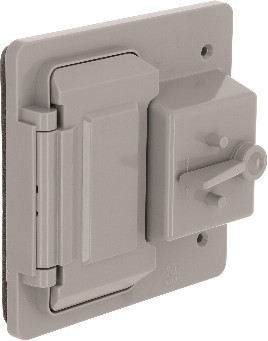 2 -Gang Rectangle Gray Plastic Weatherproof Electrical Box Cover