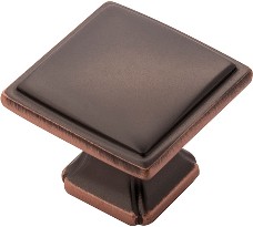 Bridges Oil-Rubbed Bronze Highlighted Square Transitional Cabinet Knob 10 -Pack