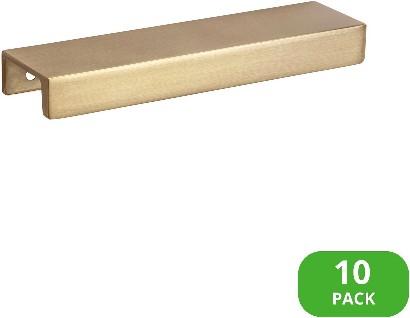 Martin 5-in , 127mm Center to Center Satin Brass Rectangular Edge Drawer Pull 10 -Pack