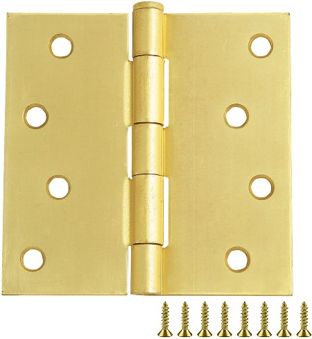4-in H Square Satin Brass Butterfly Interior/Exterior Door Hinge 10 -Pack