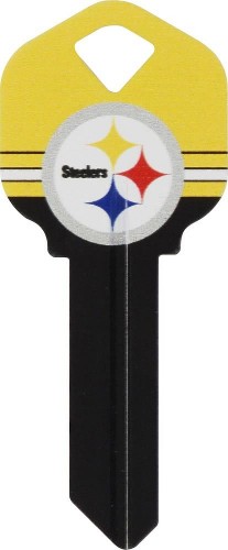 Pittsburgh Steelers Multicolored Sports Key Brass House/Entry Key Blank