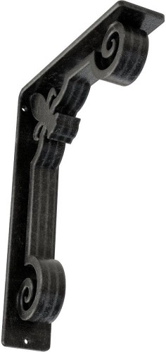 Fleur De Lis 7.5-in x 2-in x 10-in Gray Wrought iron Countertop support bracket