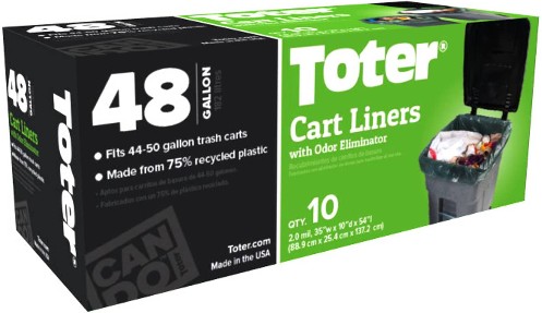 48- Gallons Black Outdoor Plastic Can Flap Tie Trash Bag (10-Count)
