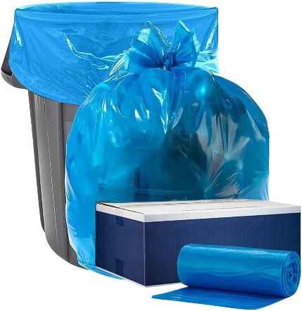 33-Gallon Scent free Blue Outdoor Plastic Recycling Twist Tie Trash Bag 100 -Count