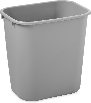28 Quart Gray Plastic Indoor Kitchen Lidless Trash Can
