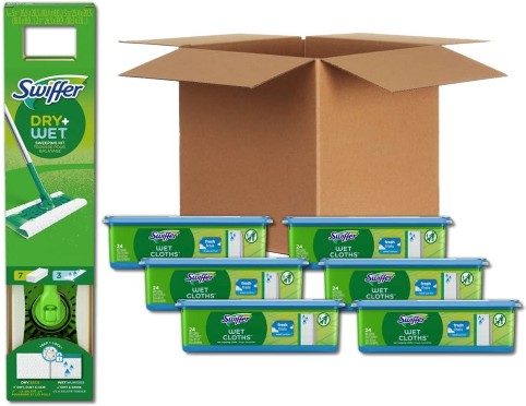 Sweeper Dry & Wet Starter Case Pack (1 Starter Kit + 6 Refills)