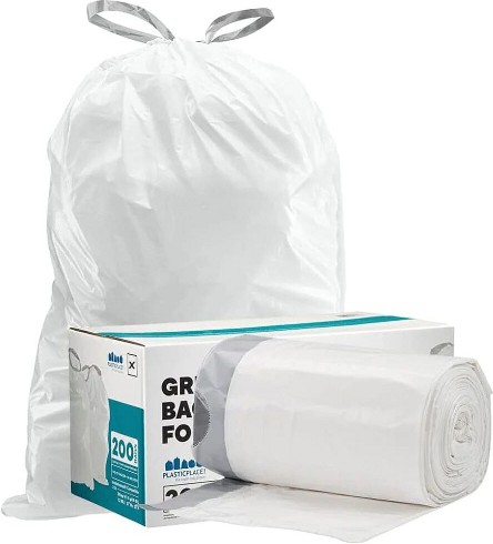 21-Gallon Scent free White Indoor Plastic Kitchen Drawstring Trash Bag 200 -Count