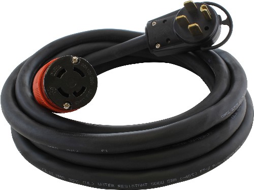 50ft NEMA 14-50P to NEMA L14-30R 30 -Amp 4-wire Single to single Black Basic Flexible Adapter
