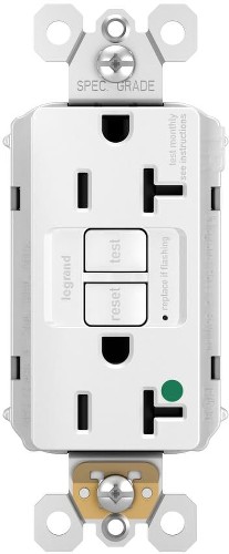Plugtail 20 -Amp 125-volt Tamper Resistant GFCI Hospital Decorator Outlet Receptacles , White