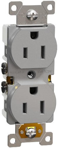 X Series 15 -Amp 125-volt Tamper Resistant Residential Duplex Outlet Dual Type A , Matte Gray