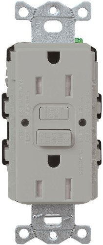 Claro 15 -Amp 120-volt Tamper Resistant GFCI Residential Decorator Outlet Receptacles , Gray