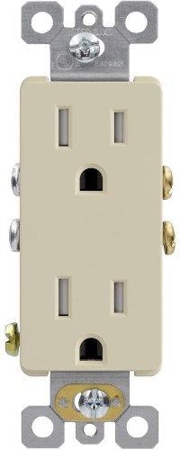 15 -Amp 125-volt Tamper Resistant Residential Decorator Outlet , Light almond 10 -Pack