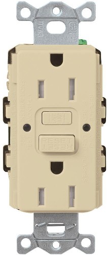 Claro 15 -Amp 120-volt Tamper Resistant GFCI Residential Decorator Outlet Receptacles , Ivory