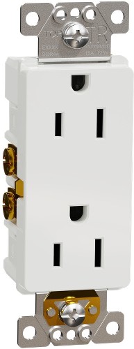 X Series 15 -Amp 125-volt Tamper Resistant Residential Decorator Outlet , Matte White