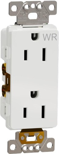 X Series 15 -Amp 125-volt Tamper Resistant Weather Resistant Residential/Commercial Decorator Outlet , Matte White