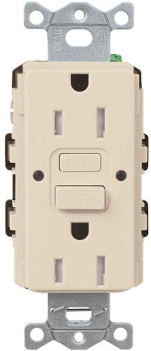 Claro 15 -Amp 120-volt Tamper Resistant GFCI Residential Decorator Outlet Receptacles , Light Almond