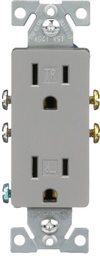 15 -Amp 125-volt Tamper Resistant Residential/Commercial Decorator Outlet , Silver granite