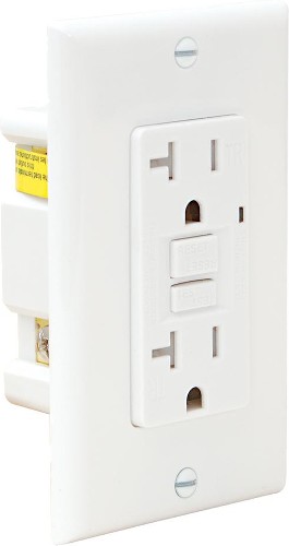 20 -Amp 125-volt Recessed GFCI Residential Duplex Outlet with Wall Plate, White