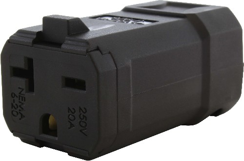 ASQ620R-BKG 20-Amp 250 -Volt NEMA 6-20R 3-wire grounding Heavy-duty Straight Connector , Black