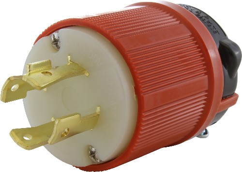 ASL1730P-G 30-Amp 3-phase 600V -Volt NEMA L17-30P 4-wire grounding Heavy-duty Locking Plug , Orange