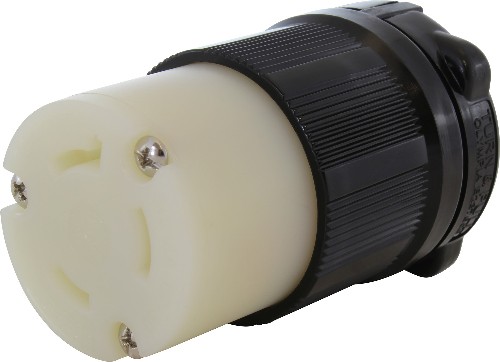 ASL730R-BKG 30-Amp 277 -Volt NEMA L7-30R 3-wire grounding Heavy-duty Locking Connector , Black